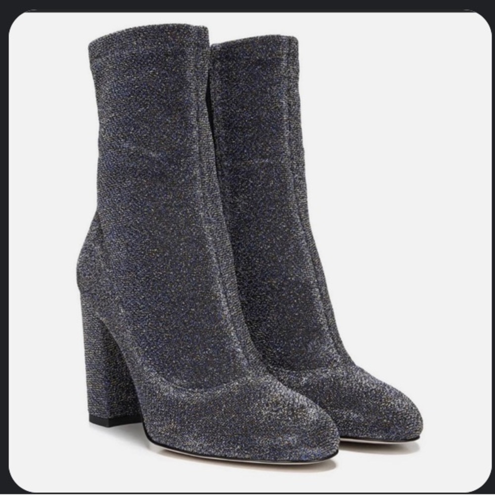 Sam Edelman Calexa Fashion Ankle Boot, Blue/Gold Glitter Size 5